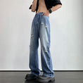 Load image into Gallery viewer, [Gao Jiang Series] ★Casual pants★ Denim pants, trousers, bottoms, unisex, men's, large size, cool, blue
