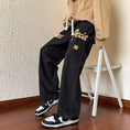 Load image into Gallery viewer, [Takashi Series]★Pants★ 2color Denim Pants Bottoms Unisex Men's Alphabet Black Blue
