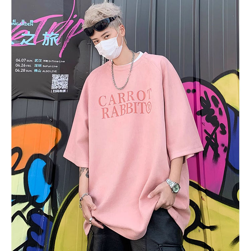 【PPGシリーズ】★Tシャツ★ 6color トップス 半袖 男女兼用 メンズ 大きいサイズ スエード カートゥーン 可愛い