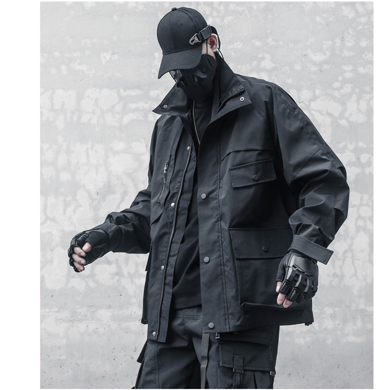 [WL Series]★Jacket★ Outerwear Unisex Men's Casual Unique Black Harajuku Style