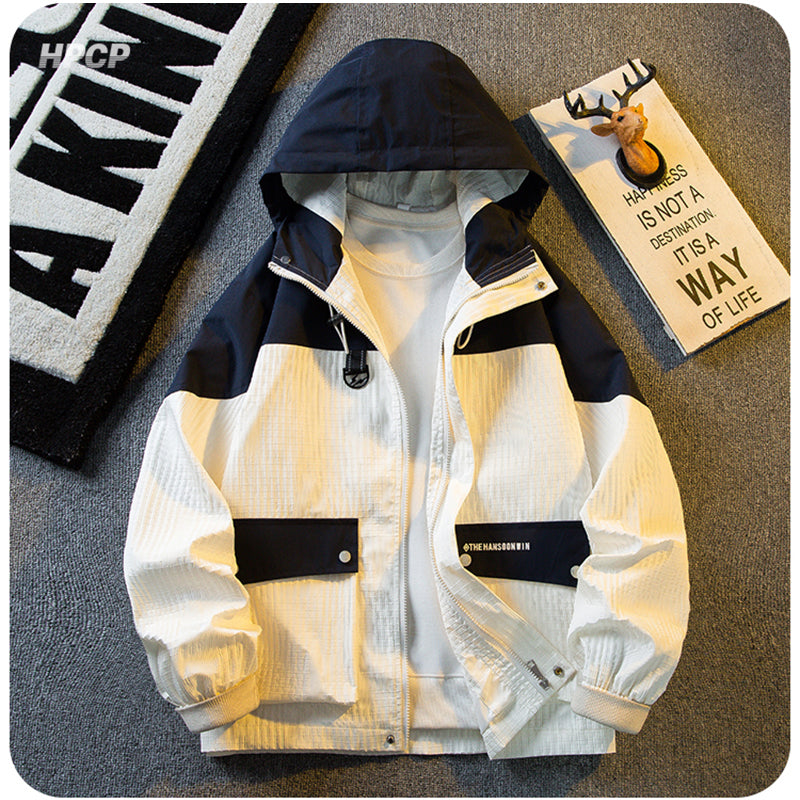 [HPCP Series]★Jacket★ 4color outerwear unisex men's large size color scheme black white green gray