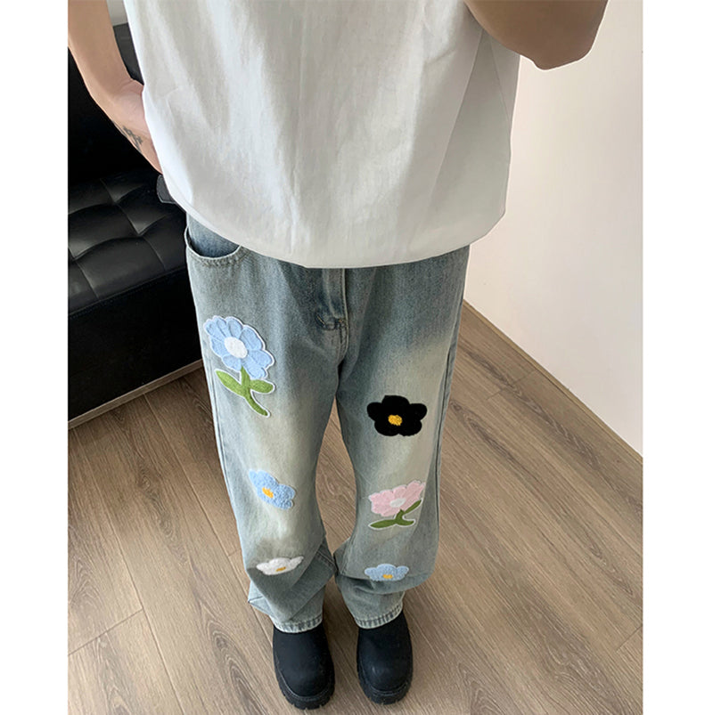 [HANMOYAN Series] ★Denim pants★ Pants Bottoms Butterfly Unique Women's Cute Easy to match