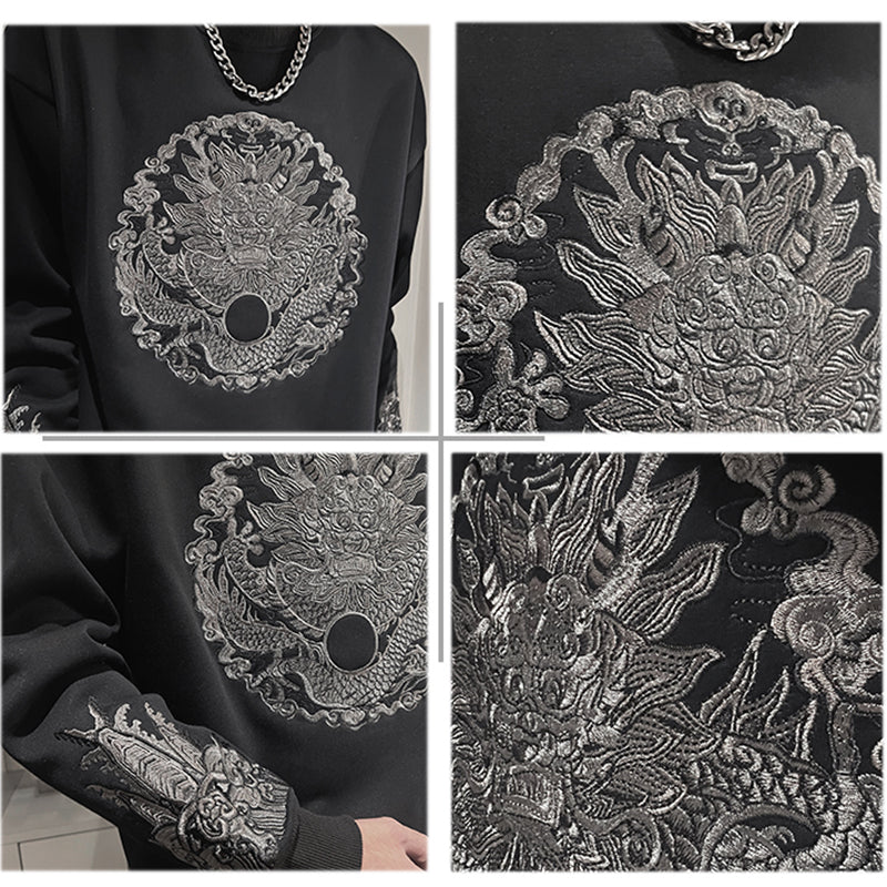 [GLYF Series] ★China style tops★ 2color embroidery sweatshirt unisex men's unique cool