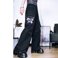 Load image into Gallery viewer, [Kokaisha---Butterfly Gin Series] Chinese-style trousers, bottoms, gaucho pants, original, slimming, switching, floral pattern
