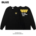 Gallery viewerに画像を読み込む, 【BLUEシリーズ】★Tシャツ★ 4color トップス 長袖Tシャツ 男女兼用 メンズ コットン ブラック ホワイト アプリコット ネイビー
