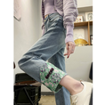 Load image into Gallery viewer, [HANMOYAN Series] ★Denim pants★ Pants Bottoms Butterfly Unique Women's Cute Easy to match
