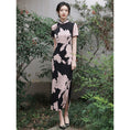 Load image into Gallery viewer, [RUYUN series] ★Chinese dress★ 3 colors Chinese style dress Floral pattern Long length Birthday gift Elegant
