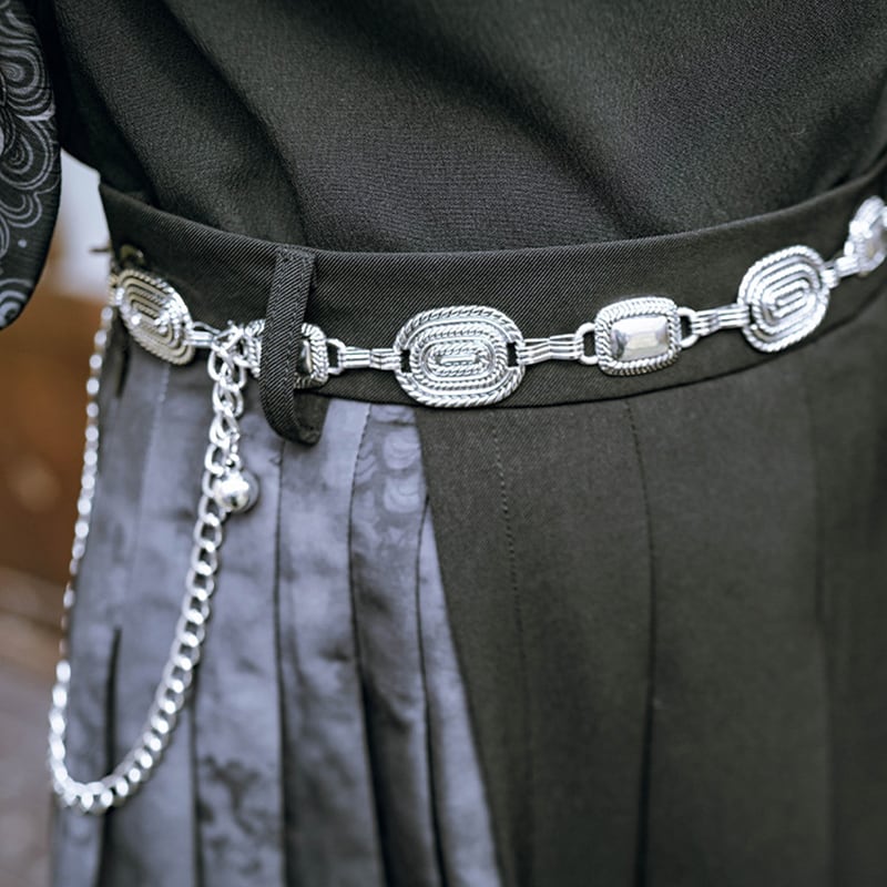 ✿New item! [Old Monster---Silver Series] ★China-style belt★ Ornament, original, easy to match, metal chain