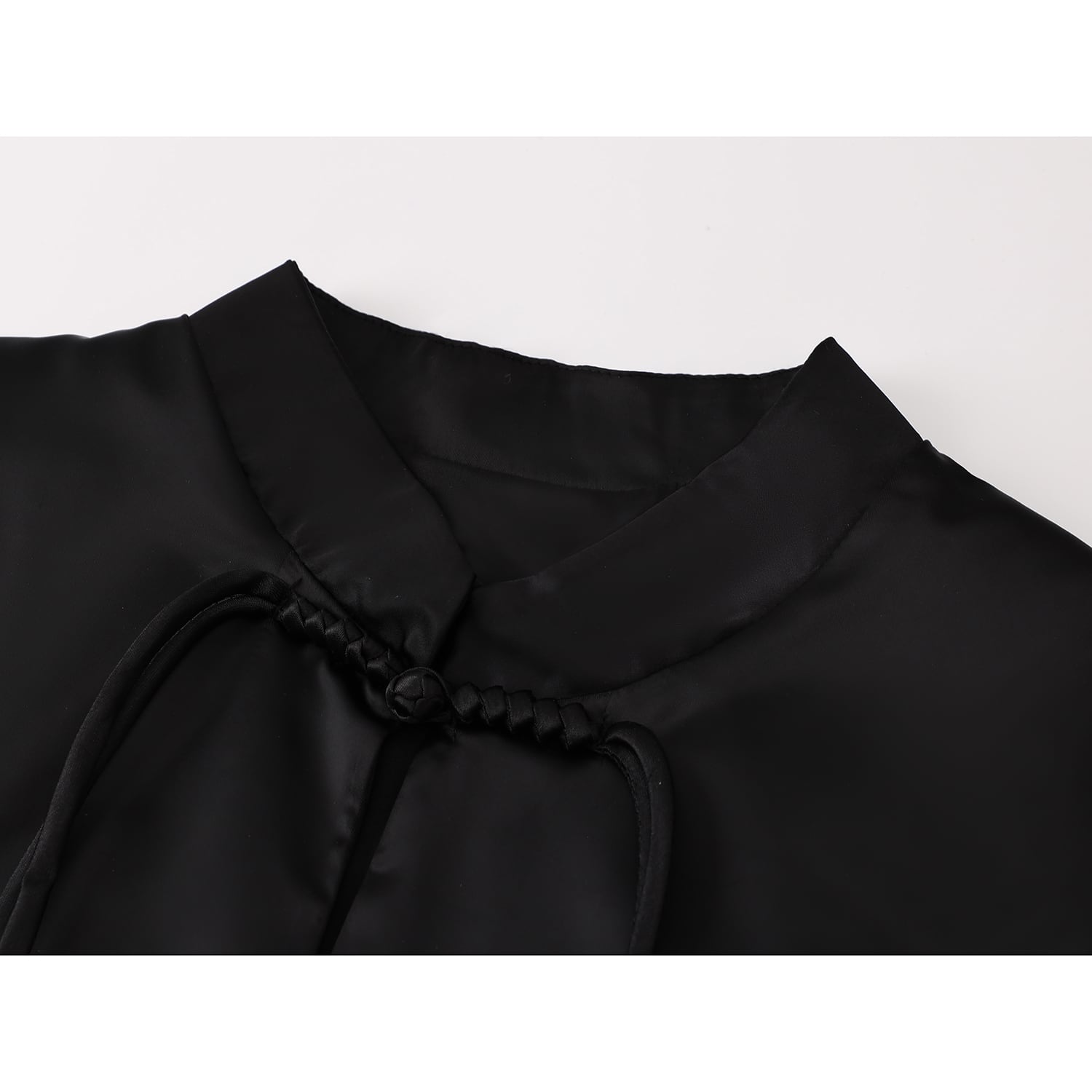 [LHSEN Series] ★China style outerwear★ Embroidered Chinese button design Black Black