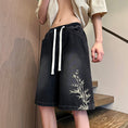 Load image into Gallery viewer, [SENSU Series] ★Chinese-style pants★ 3 colors, embroidered shorts, short pants, bottoms, unisex, men's, large size, denim
