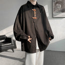 [HCM Series]★China style shirt★ 2color tops long sleeve shirt embroidery unisex men's large size