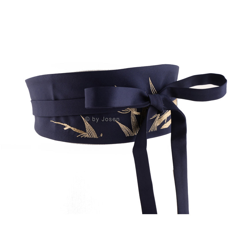 [JOSENBELT Series] ★China style belt★ 2color obi embroidery bamboo bamboo embroidery accessories easy to match black navy