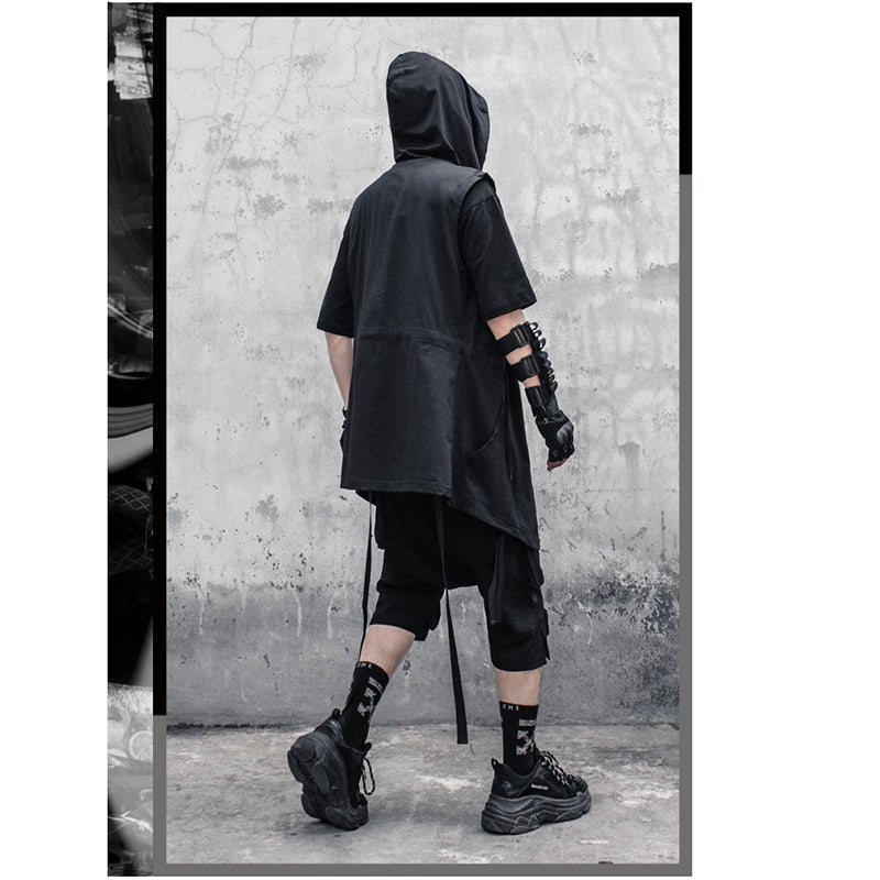 [WL Series] ★Outer★ Short sleeve type or long sleeve type Cloak with hood Unisex Men's Large size