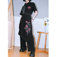 Load image into Gallery viewer, [Kokaisha Series] ★China style pants★ Chiffon gaucho pants Spring/Summer Loose Black Black SML XL
