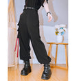 Load image into Gallery viewer, [Kokaisha Series] ★China style pants★ Chiffon gaucho pants Spring/Summer Loose Black Black SML XL
