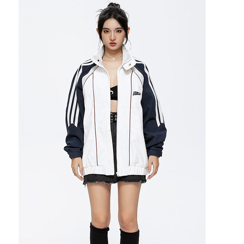 [KKYESIOU Series]★Jacket★ Outerwear Unisex Men's Women's Color Scheme Sports Style Casual