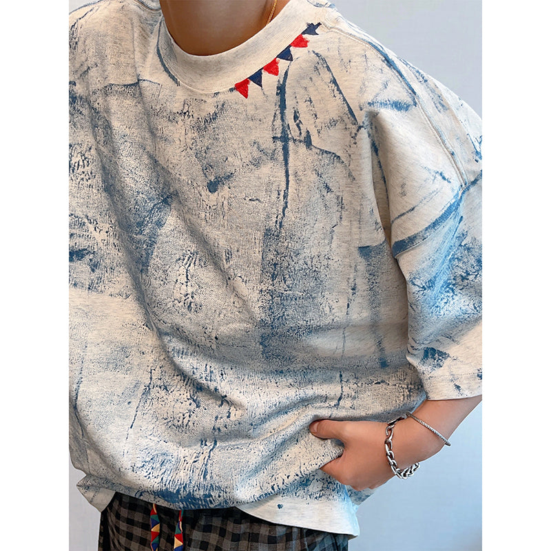 Very popular item [BEAT BOY series]★China style shirt★ Letter pattern Kanji short sleeve shirt Floral pattern shirt Print tops Unisex Men's ML XL 2XL