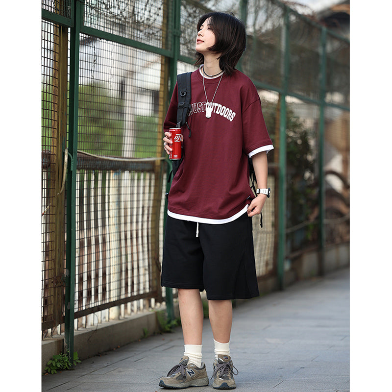 [BIGEMAN Series] ★T-shirt★ 2 colors Tops Short sleeve Unisex Men's Large size Graffiti Casual