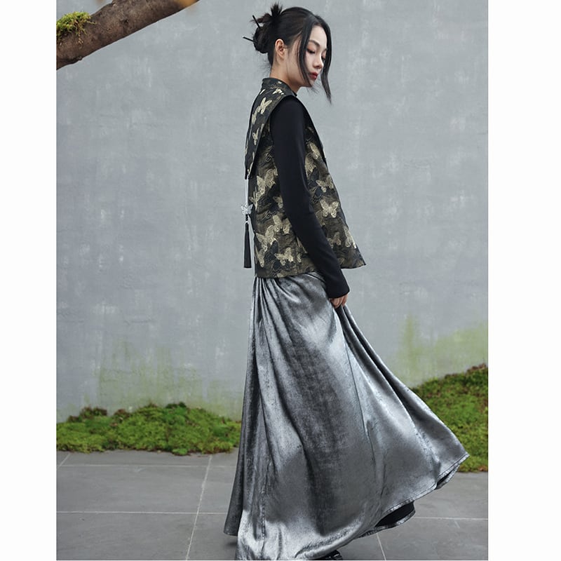 [Da Qinglong Shu Series] ★Chinese style skirt★ Bottoms Hanfu skirt Long skirt Retro Chinese clothes