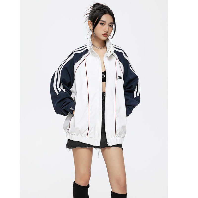 [KKYESIOU Series]★Jacket★ Outerwear Unisex Men's Women's Color Scheme Sports Style Casual