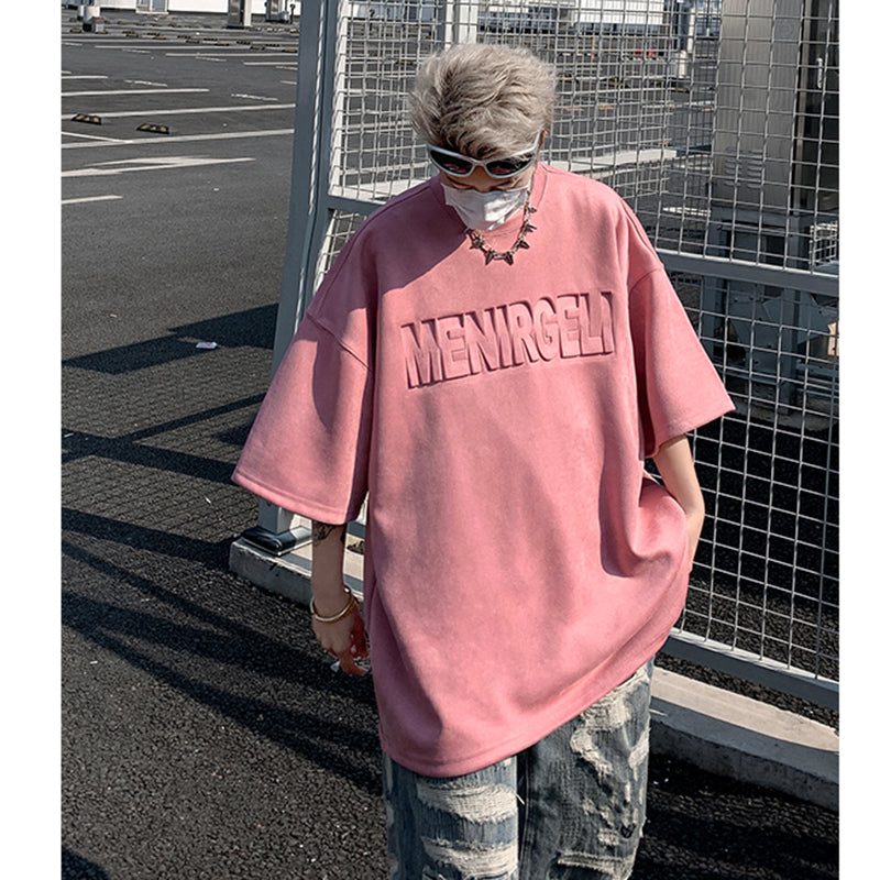 【PPGシリーズ】★Tシャツ★ 6color トップス 半袖 男女兼用 メンズ 大きいサイズ スエード アルファベット