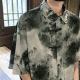 Load image into Gallery viewer, [SENSU series] ★Chinese-style tops★ 2 colors, shirt, short sleeves, unisex, men's, large size, Chinese clothing, ink-wash pattern, tie-dye
