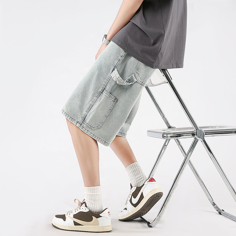 [XIHA Series] ★Shorts★ 3 colors Bottoms Shorts Unisex Men's Switching Black Beige Green