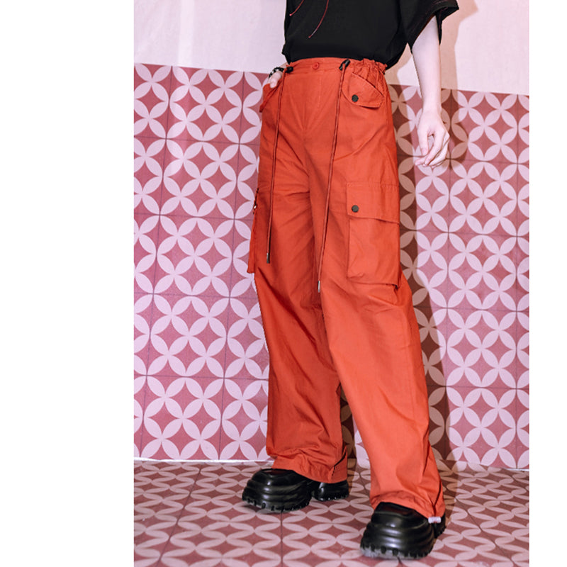 [Kokaisha Series] ★China style pants★ Chiffon gaucho pants Spring/Summer Loose Black Black SML XL