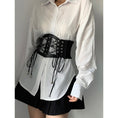 Load image into Gallery viewer, [SONGCHENG Series] ★Belt★ Obi Accessories Small items Easy to match Black Black PU Lace
