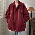 Load image into Gallery viewer, [PPG series]★Jacket★ 3color outerwear unisex men's simple black wine red apricot
