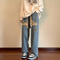 Load image into Gallery viewer, [Takashi Series]★Pants★ 2color Denim Pants Bottoms Unisex Men's Alphabet Black Blue
