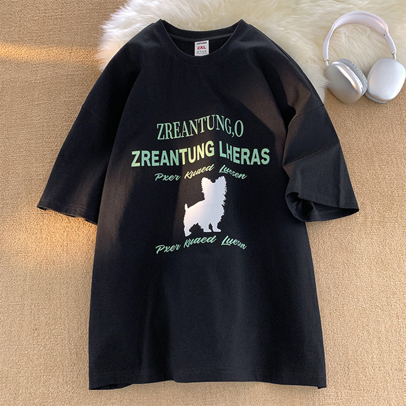 【V37シリーズ】★Tシャツ★ 6color トップス 半袖 男女兼用 メンズ 大きいサイズ コットン 猫 ねこ ネコ