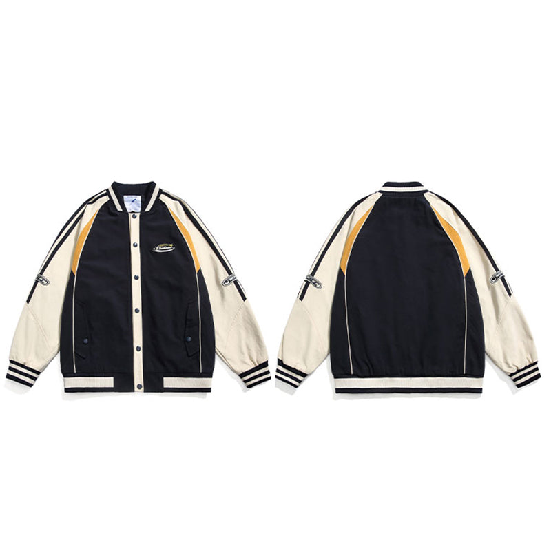 [KKYESIOU Series] ★Jacket★ 2color outerwear unisex men's women's color scheme sports style fashionable