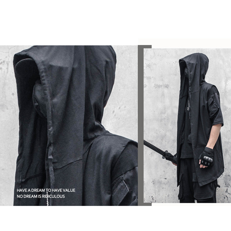 [WL Series] ★Outer★ Short sleeve type or long sleeve type Cloak with hood Unisex Men's Large size