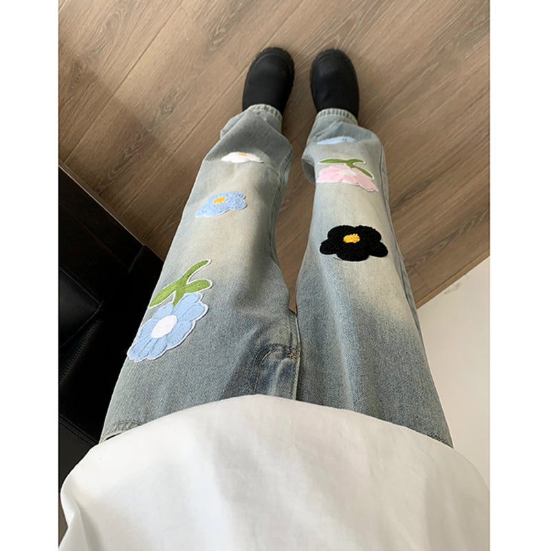 [HANMOYAN Series] ★Denim pants★ Pants Bottoms Butterfly Unique Women's Cute Easy to match