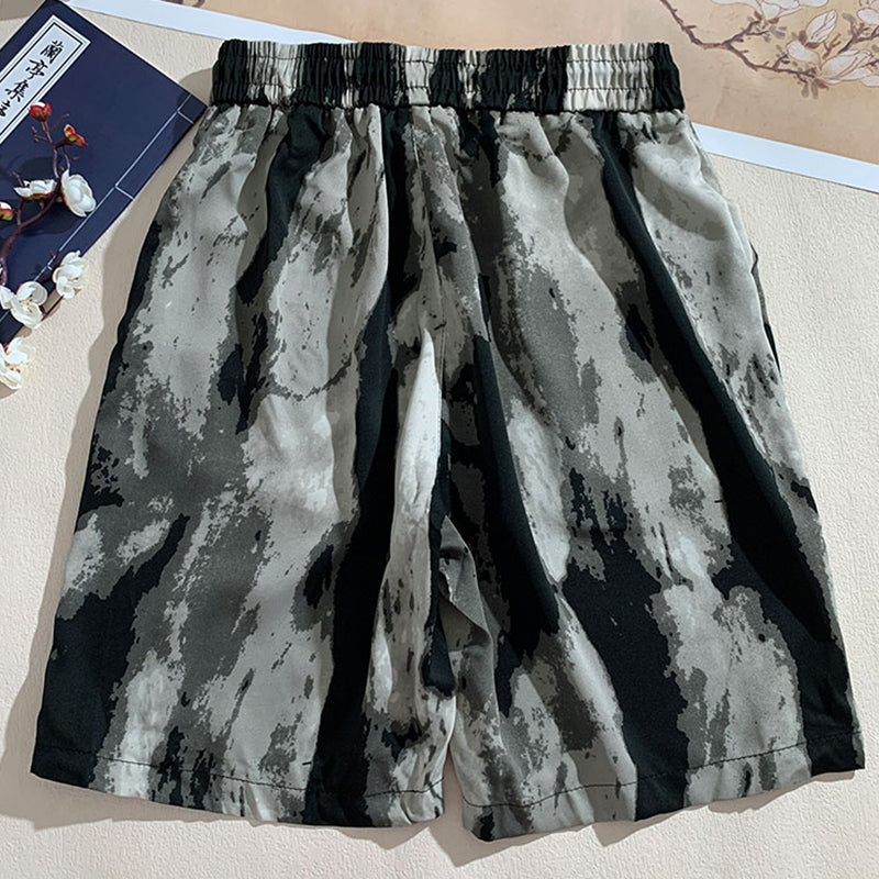 [XIHA Series] ★Shorts★ 3 colors Bottoms Shorts Unisex Men's Switching Black Beige Green