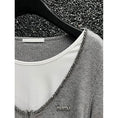 Load image into Gallery viewer, [OHHF Series] ★Tops★ T-shirt Faux Layered V-Neck Gray Gray Improves Temperament Women's
