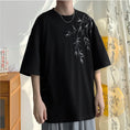 Load image into Gallery viewer, [BIGEMAN Series] ★China style tops★ 2color shirt, bamboo pattern, bamboo, short sleeves, unisex, men's, large size, black white
