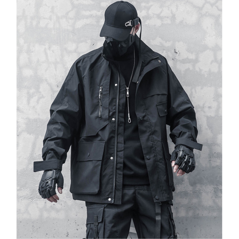 [WL Series]★Jacket★ Outerwear Unisex Men's Casual Unique Black Harajuku Style