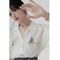 Load image into Gallery viewer, [HUAYUXIN Series] ★Tops★ 2color Shirt Short Sleeve Embroidery Women's Temperament Enhancement Chiffon Black White
