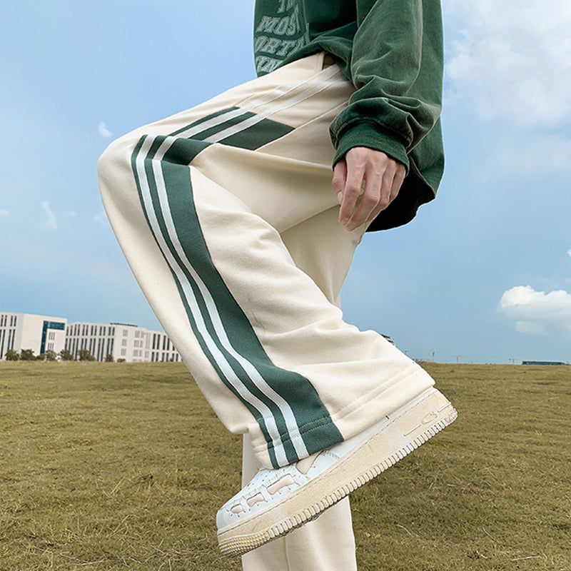 [V37 Series]★Casual Pants★ 2color Pants Bottoms Unisex Men's Large Size Vertical Stripes Striped Pattern