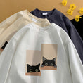 Gallery viewerに画像を読み込む, 【SENSUシリーズ】★Tシャツ★ 5color 長袖Tシャツ 男女兼用 メンズ 大きいサイズ 猫 ねこ プリント コットン
