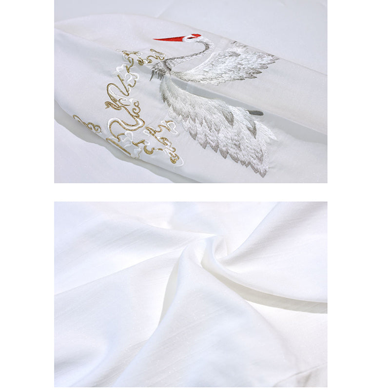 [Viscount Autumn Color --- Crane Bone Series] ★China style tops★ 2color shirt long sleeve shirt ladies V neck embroidery Hanfu tops