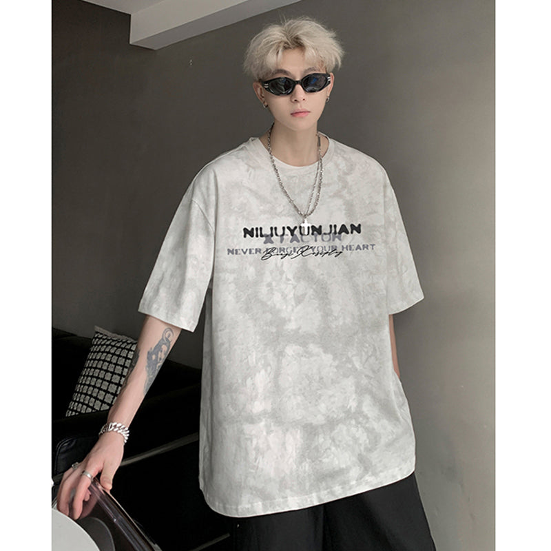 [BIGEMAN Series] ★T-shirt★ 2 colors Tops Short sleeve Unisex Men's Large size Graffiti Casual