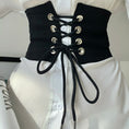 Load image into Gallery viewer, [SONGCHENG Series] ★Belt★ Obi, accessories, small items, easy to match, black, elastic
