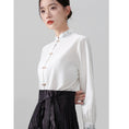 Load image into Gallery viewer, [AIIF Series]★Chinese Style Tops★ 2color Long Sleeve Shirt Chinese Clothes Easy to Match Shirt Black White
