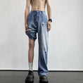 Load image into Gallery viewer, [Gao Jiang Series] ★Casual pants★ Denim pants, trousers, bottoms, unisex, men's, large size, cool, blue
