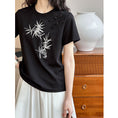 Load image into Gallery viewer, [Tachibana Series] ★China Style T-shirt★ 2color Tops Bamboo Embroidery Women's Chinese Clothing Improves Temperament Cotton
