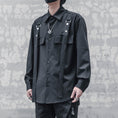 Load image into Gallery viewer, [WL Series]★Shirt★ Tops, long sleeve shirt, unisex, men's, black, Harajuku style, cool
