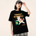 Gallery viewerに画像を読み込む, 【Funkyapeシリーズ】★Tシャツ★ 6color トップス 半袖 レディース コットン 猫 ねこ ネコ 猫柄 黒 青 緑 赤
